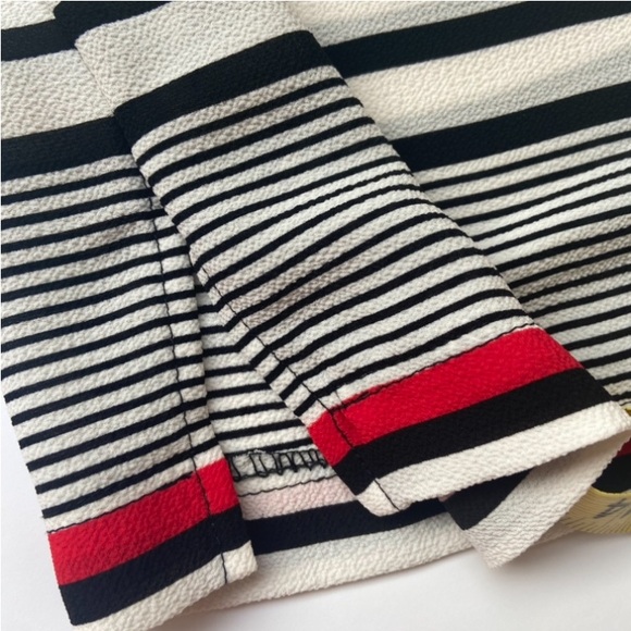 CHICO’S Striped Long Roll Tab Sleeve Button Down Career Wear Blouse Size 0 or XS - Picture 11 of 15